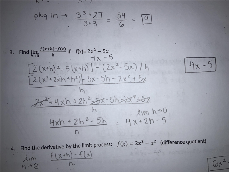 Find \lim_(h \to \ 0) (f(x+h)-f(x))/(h) if f(x)= 2x^2 - 5x-example-1