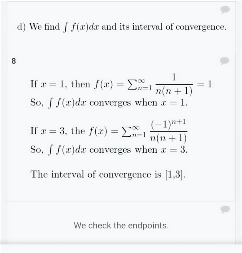 Find the intervals of convergence of f(x), f '(x), f ''(x), and ∫f(x) dx. (Be sure-example-5