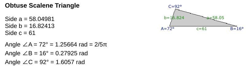 In triangle ABC angle a equals 72° side C equals 61 and angle B equals 16° find side-example-1