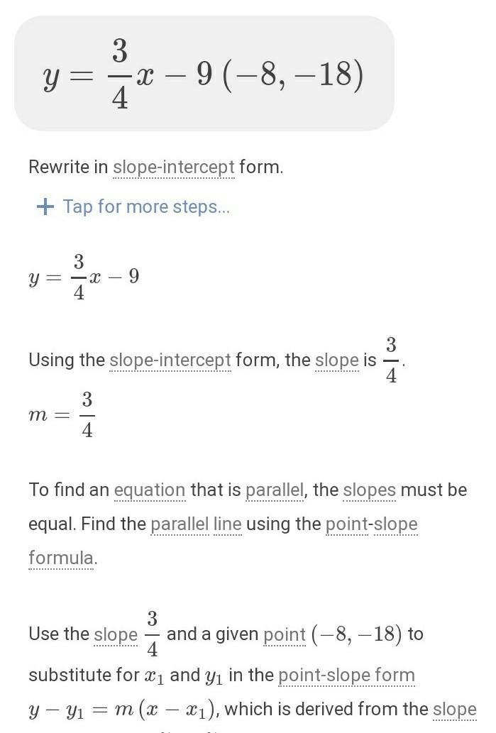 Write the equation of a line that is perpendicular to the given line and that passes-example-1