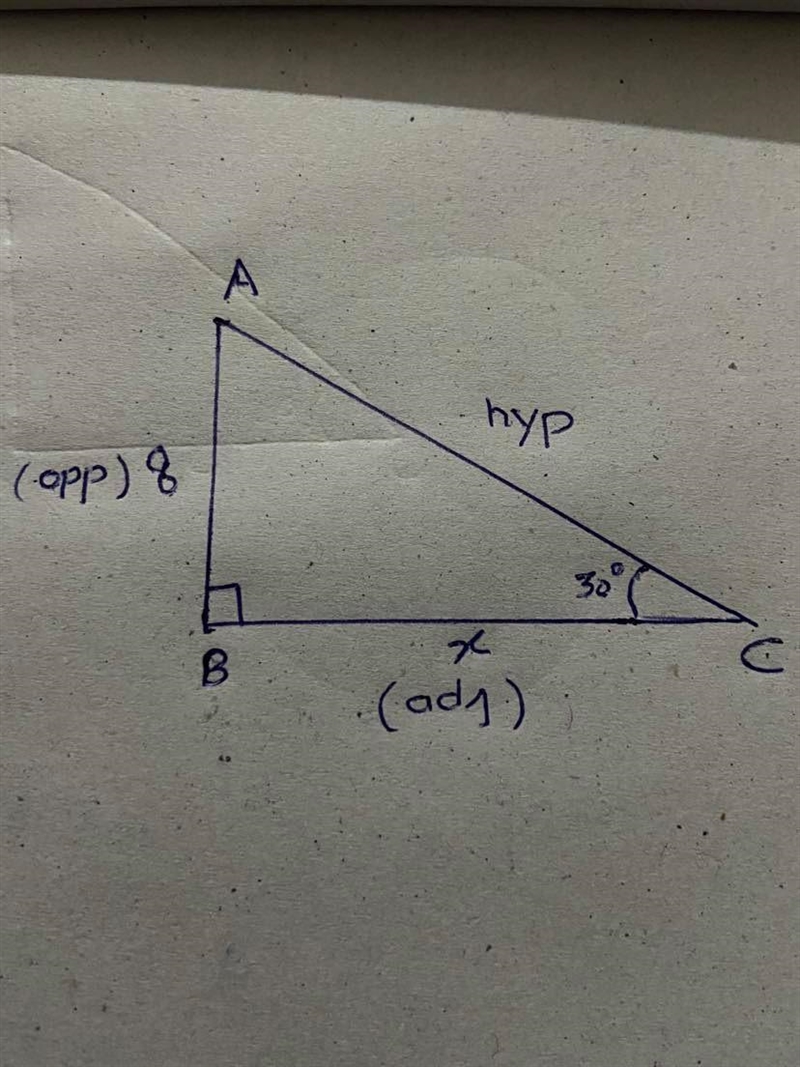 Use the 3 trig ratios to find each unknown side length. Round all answers to 1 decimal-example-1