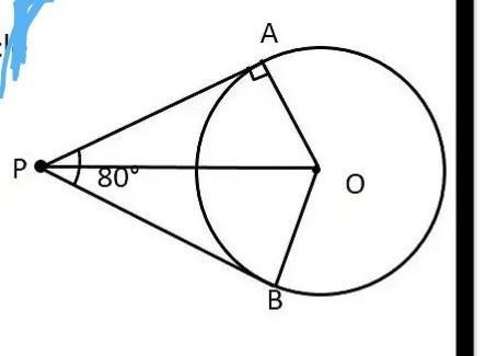 3. If tangents PA and PB from a point P to a circle with centre O are inclined to-example-1