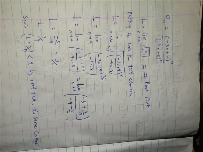 an=(−3n+4)n(−4n−8)n In this problem you must attempt to use the Root Test to decide-example-1