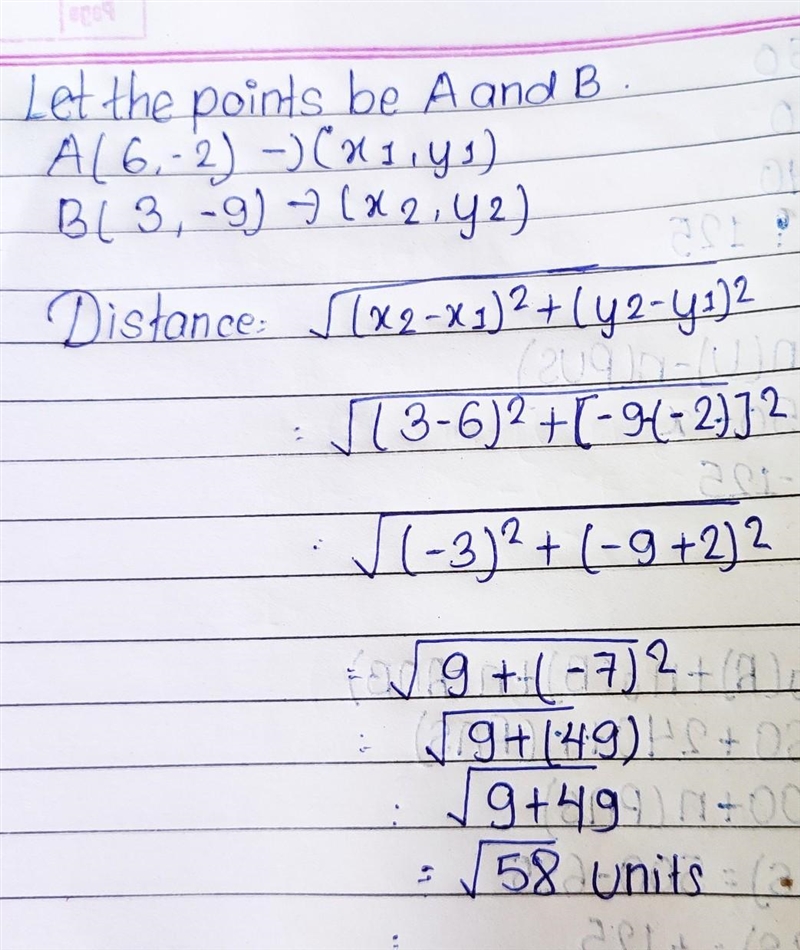 What is the distance between the following points ?-example-1