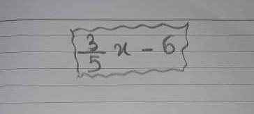 Six less than three - fifths of x Translate the expression-example-1