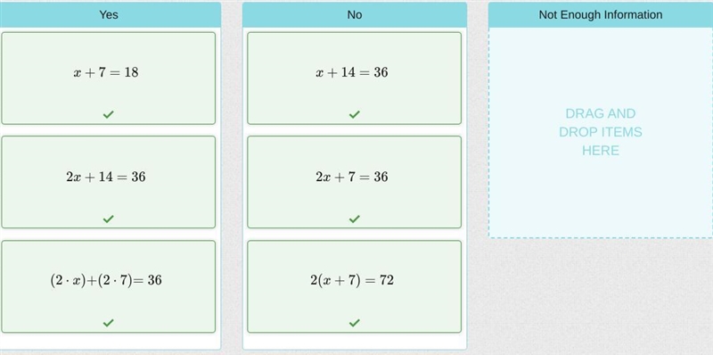 Question Drag each equation to show if it could be a correct first step to solving-example-1