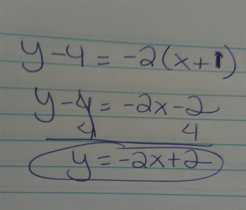 Write an equation in point-slope form for the line that has the given slope, m, and-example-1