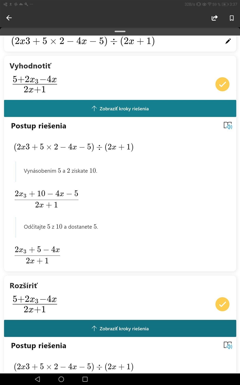 C) (2x3 + 5x2 - 4x – 5) ÷ (2x + 1) calculate using long division-example-3