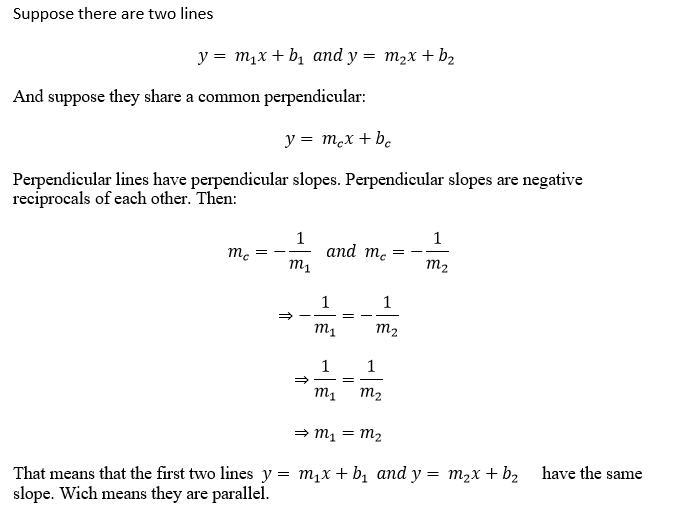 In Euclidean (standard) geometry, prove: If two lines share a common perpendicular-example-1