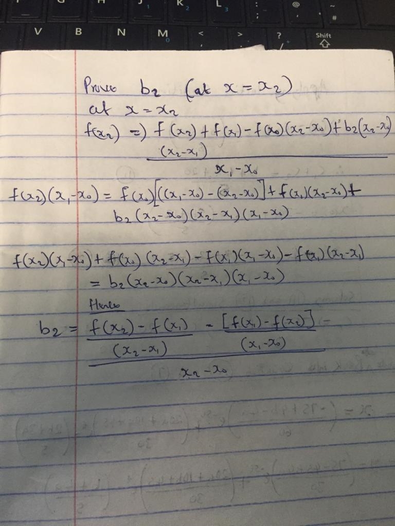 Given three data points: (x0, f(x0)), (x1, f(x1)), and (x2, f(x2)), prove the expression-example-1