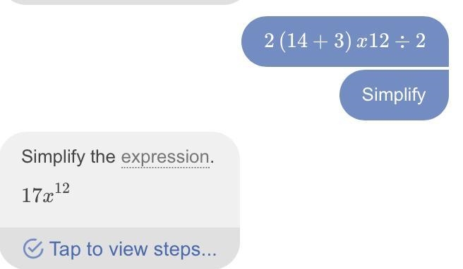 What is 2 ( 14+3) times 12 divided by 2?-example-1