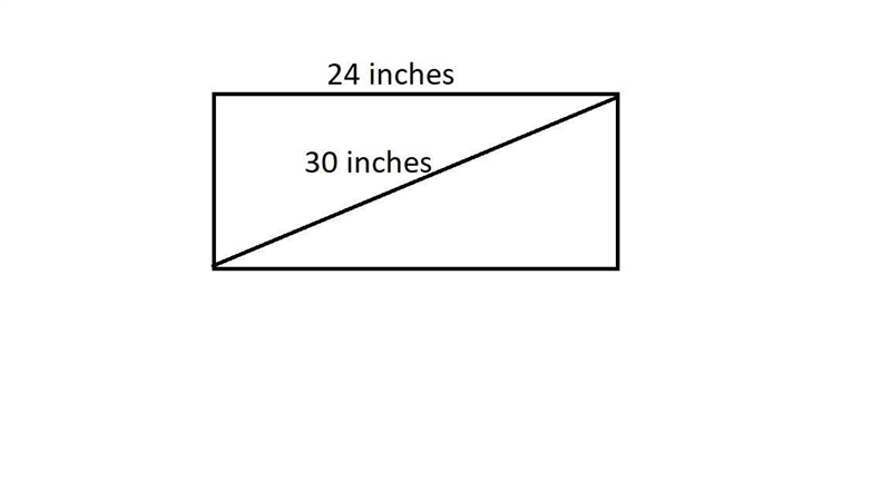 a rectangular suitcase measure 24 inches long and the diagonal is 30 inches long. the-example-1