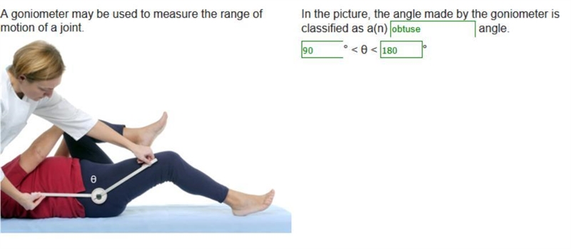 A goniometer may be used to measure the range of motion of a joint. A health professional-example-1