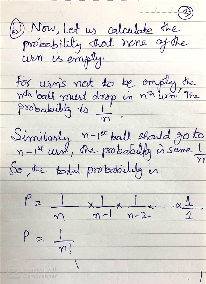 A total of n balls, numbered 1 through n, are put into n urns, also numbered 1 through-example-3