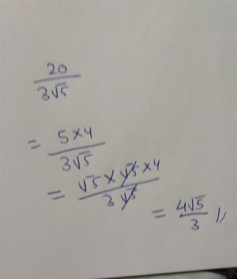 Simplify 20/3root5 solve it​-example-1