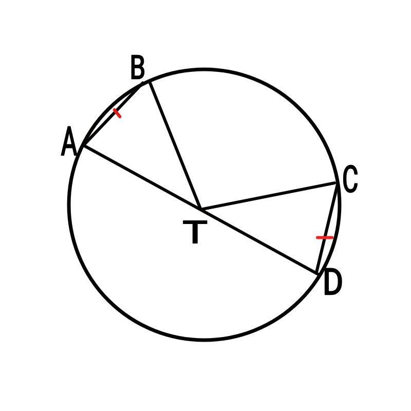 B А С T D © 2016 Strong Mind. Created using GeoGebra. In circle T, m AB = (3x + 9° and-example-1