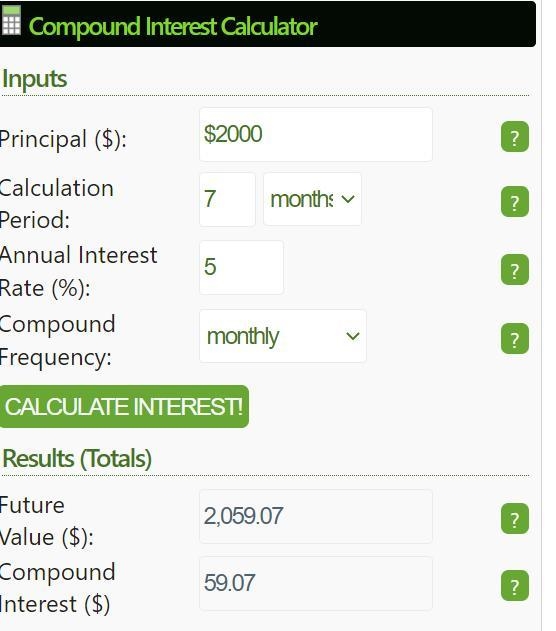 How much does simple interest does $2,000 earn in 7 months at an interest rate of-example-1