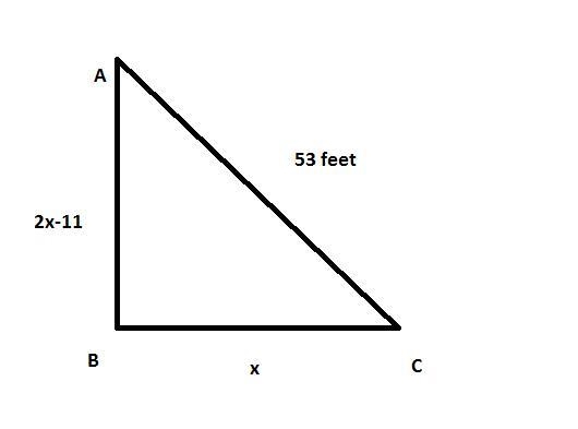 The height of Stephanie's kite above the ground is 11 feet less than twice the distance-example-1