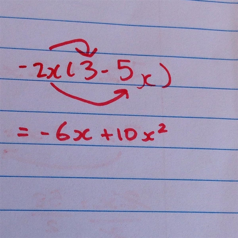 Simplify: -2x(3 - 5x-example-1