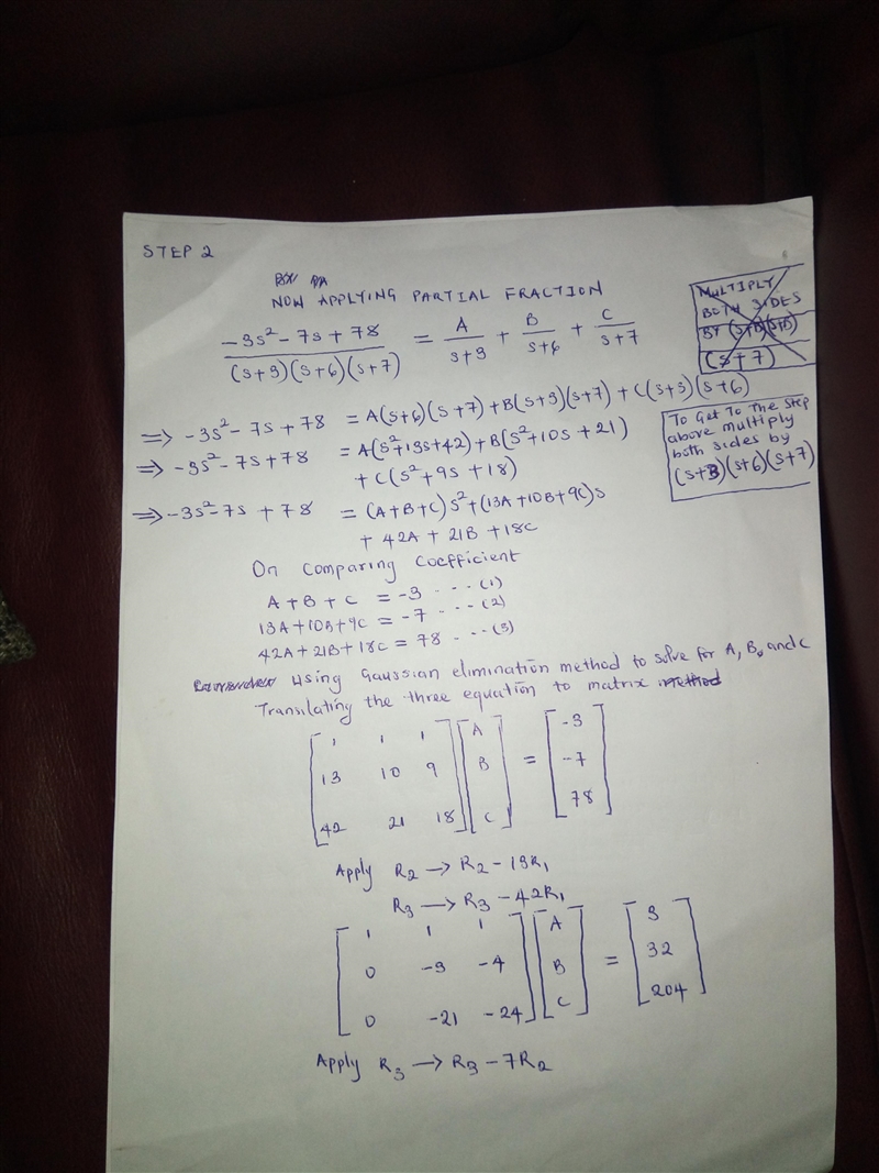 Step1: find the Laplace transform of the solution Y(s).Y(s). Write the solution as-example-4