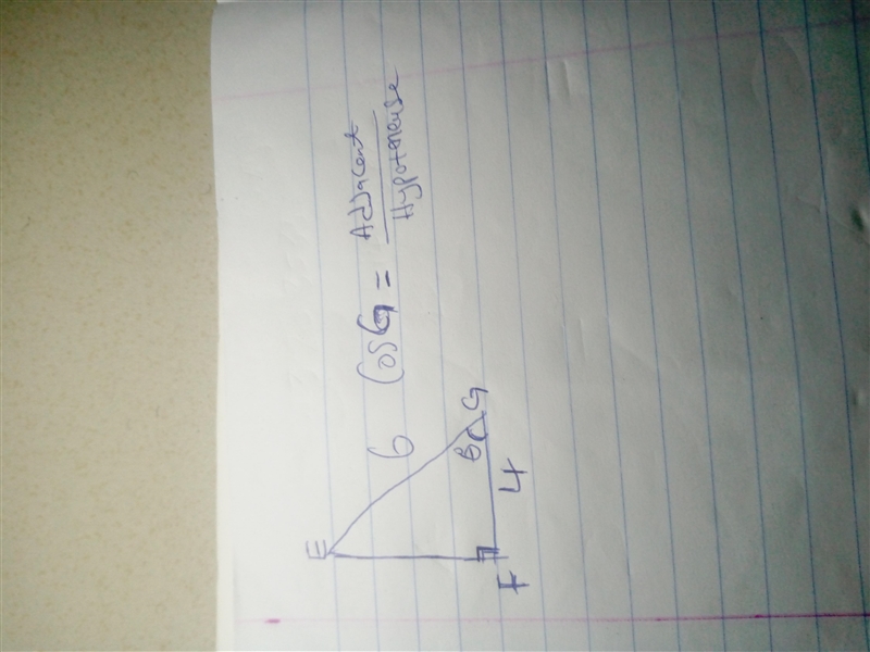 Right triangle EFG has its right angle at F, EG=6, and FG=4. What is the value of-example-1