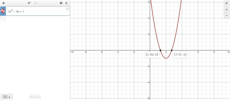 Solve 2x2 − 8x = −7.-example-1