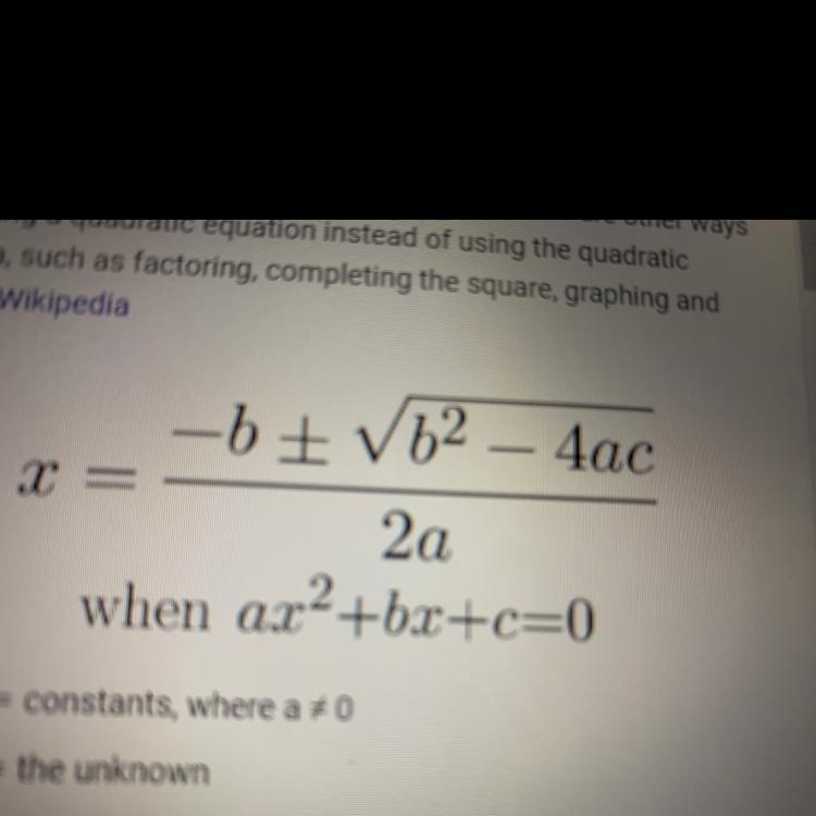 What is the quadratic formula?-example-1