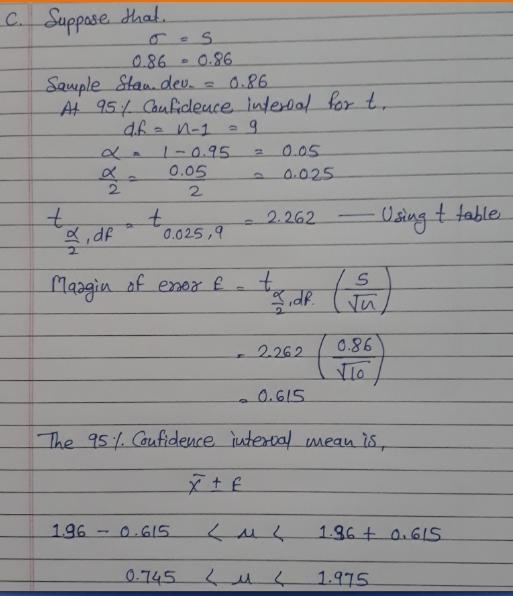 A sample of 10 chunks of coal from a particular mine found a sample mean density of-example-3