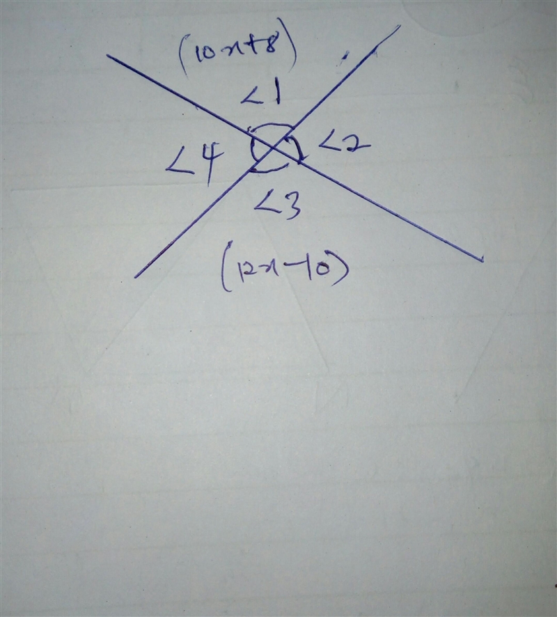 The measure of angle 1 is (10 x + 8) degrees and the measure of angle 3 is (12 x minus-example-1