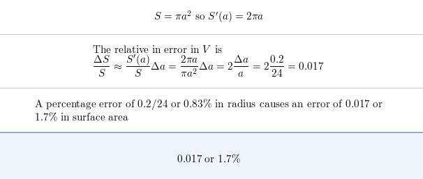 The radius of a circular disk is given as cm with a maximum error in measurement of-example-1