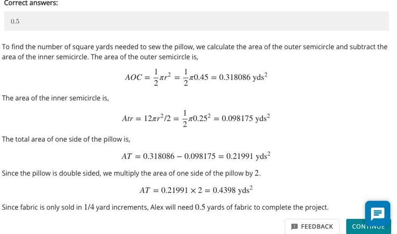 Alex wants to sew a pillow in the shape below. How many square yards of fabric are-example-1