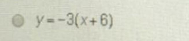 The graphed line shown below is y=-3x+6 -2 -1 Which equation, when graphed with the-example-1