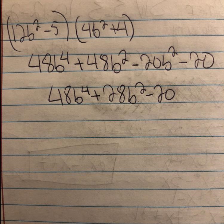 Solve. (12b^2 - 5)(4b^2 + 4)-example-1