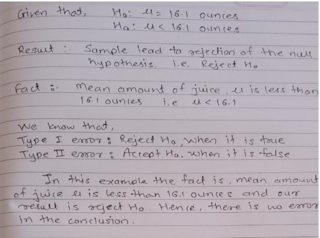 Classify the conclusion of the significance test as a Type I error, a Type II error-example-1