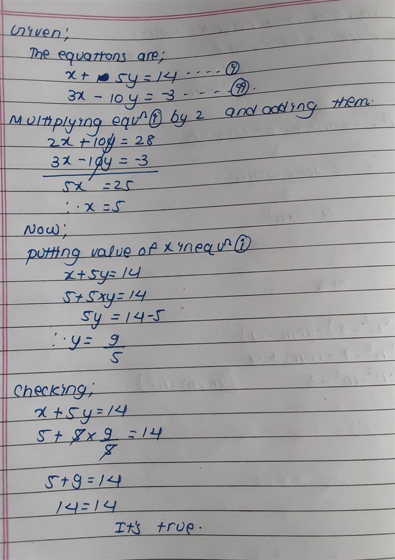 Solve the system by the method of elimination.-example-1