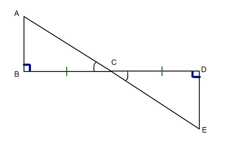 1 pts Given: C is midpoint of BD AB 1 BD BD I DE Prove: AABC = AEDC What will be the-example-1