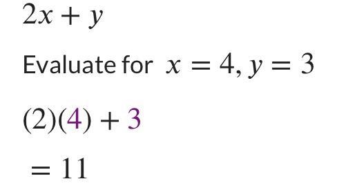 Find the value of 2x+y when x=4 and y3-example-1