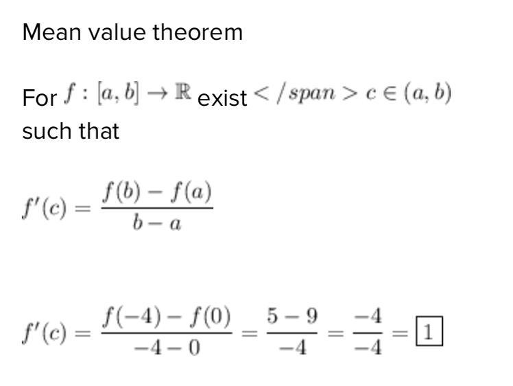 If f(x) is differentiable for the closed interval [−4, 0] such that f(−4) = 5 and-example-1