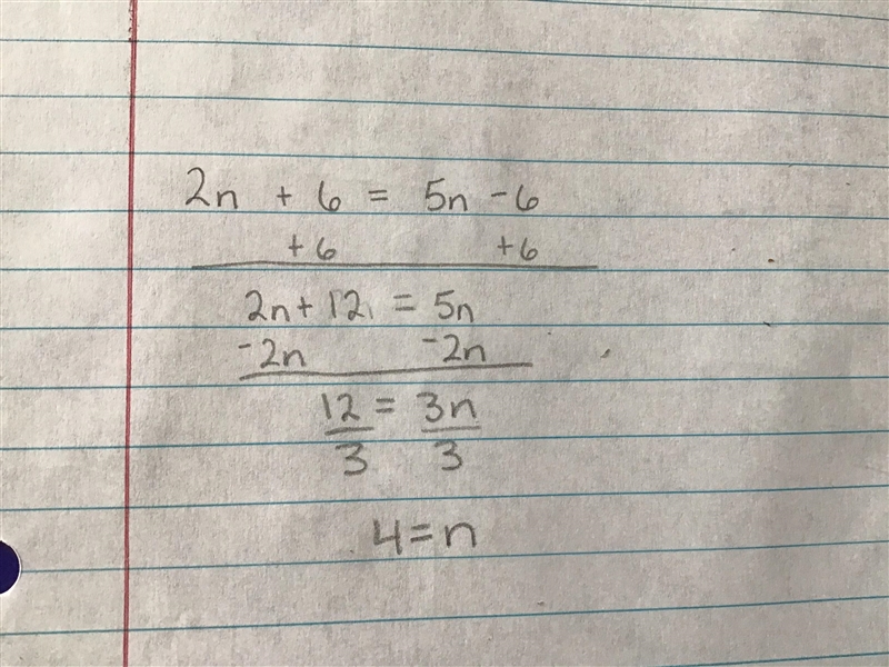 2n + 6 = 5n -6 What is this (due today)-example-1