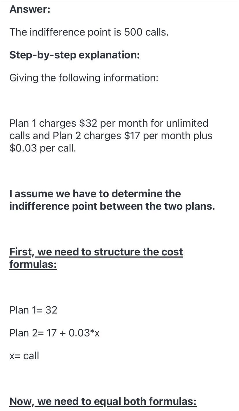 The telephone company offers two billing plans for local calls. Plan 1 charges ​$32 per-example-2