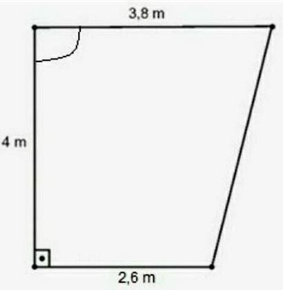 Uma sala tem o formato de um trapézio, determine a área dessa sala. 1 ponto Imagem-example-1