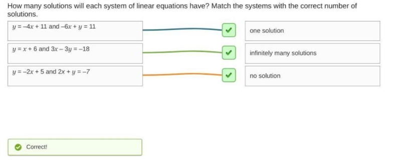 Determining the Number of Solutions of a System of Line Equations heck How many solutions-example-1