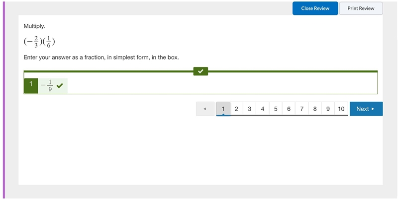 Multiply. (−23) (16) Enter your answer as a fraction, in simplified form, in the box-example-1