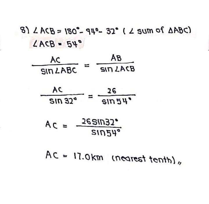 Part 2. Laws of sines. Please show work​. Round answer to the nearest tenth.-example-5