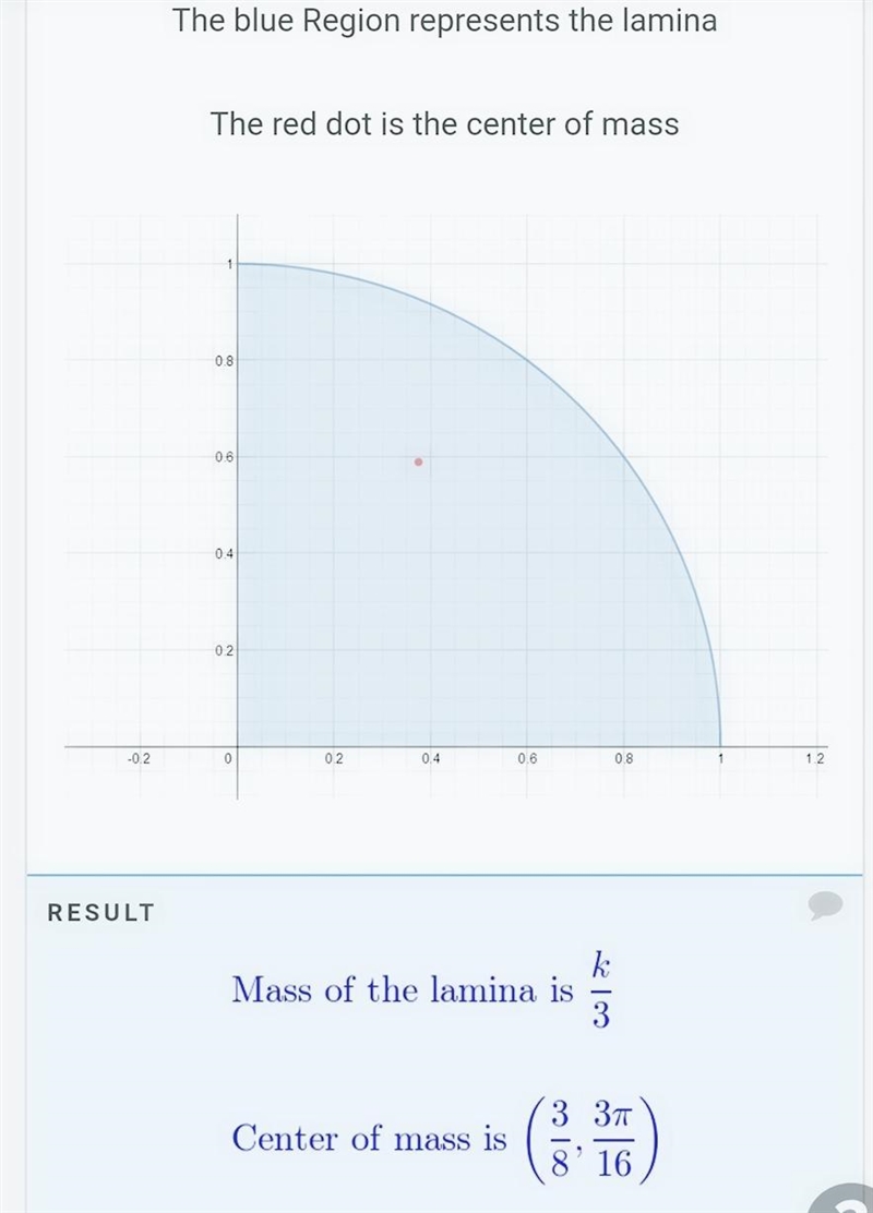 A lamina occupies the disk x squared space plus space y squared space less or equal-example-5