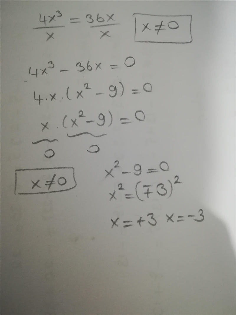 What are the solutions to the equation? 4x^3=36x​-example-1