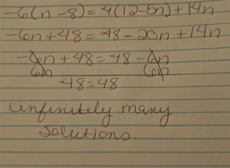 -6(n-8)=4(12-5n)+14n-example-1