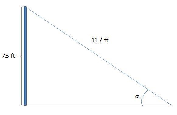 An amateur radio operator erects a 75-foot vertical tower for an antenna. A 117 guy-example-1