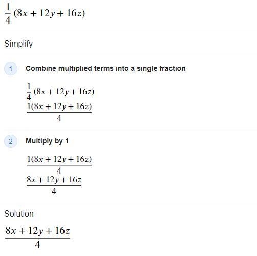 Help please 1/4 (8x + 12y +16z)-example-1