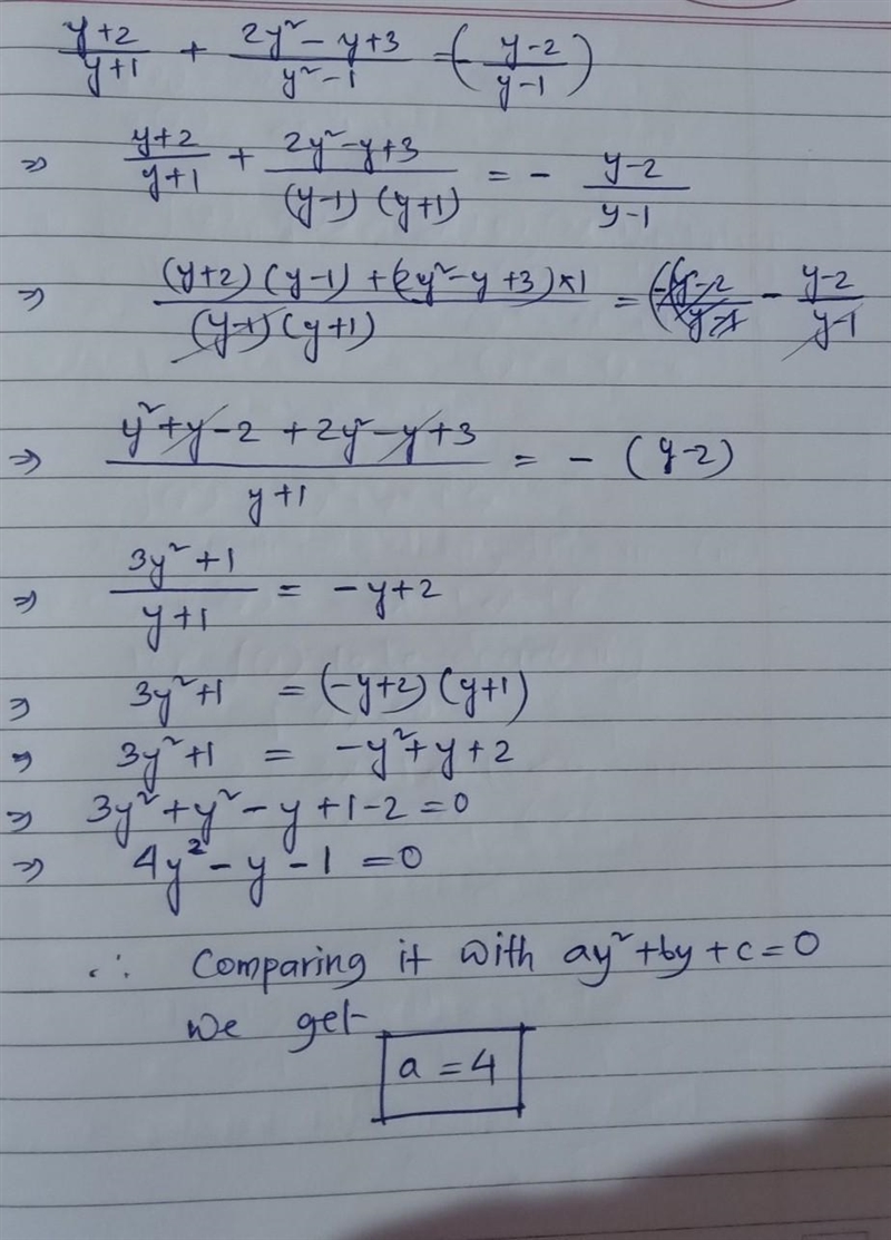 In the equation, the value of a is:-example-1